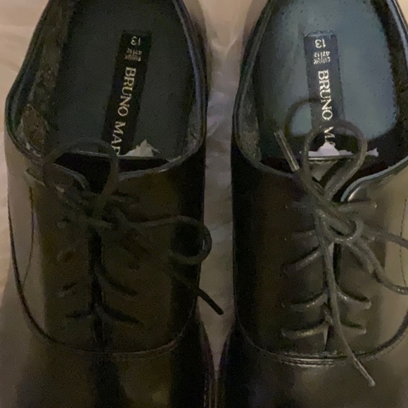 Bruno Marc Oxford Formal Officewear Black Faux Leather Dress Shoes Size 13